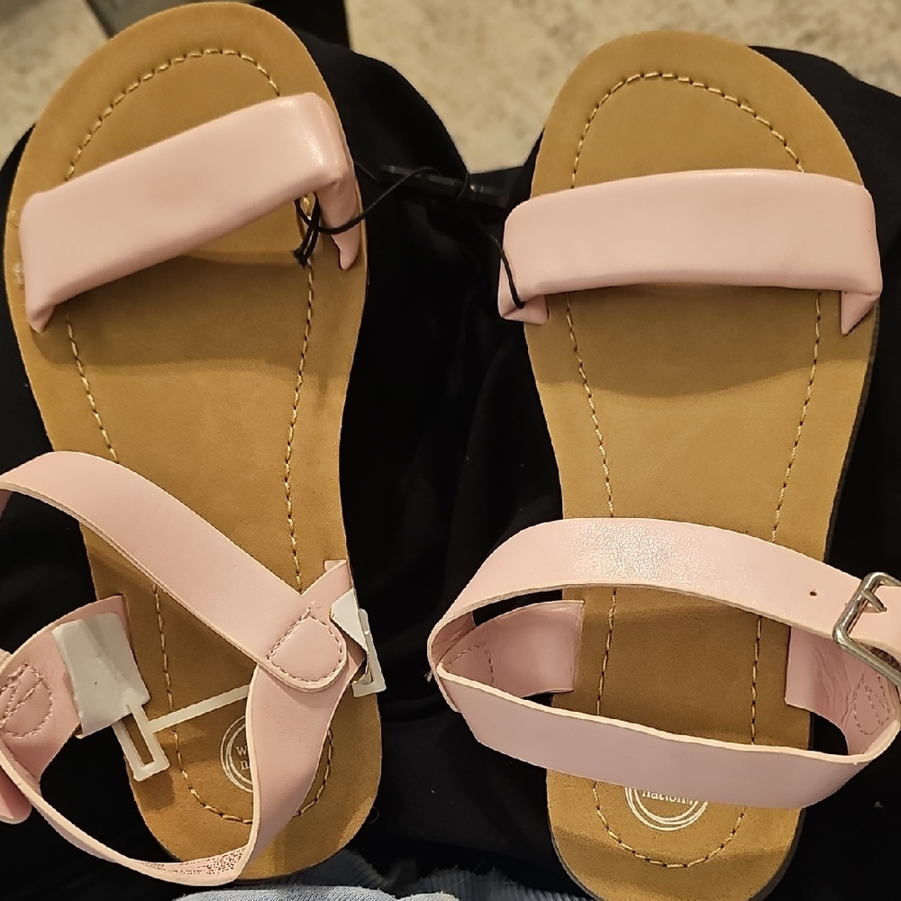 Wonder Nation Lite Pink Buckle Up"  Girls Sandalsw/Jelly Footbed